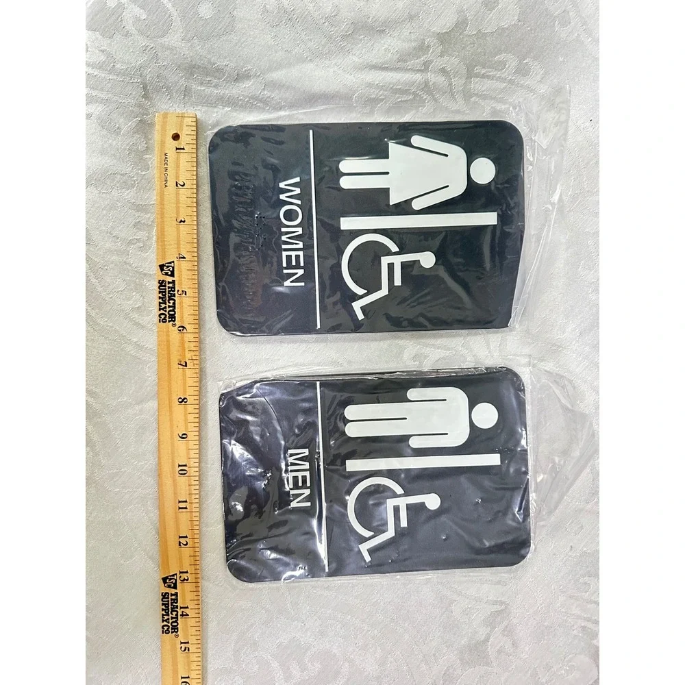 Set of 2 Men Women‎ Handicap Accessible Restroom Door Signs Self Adhesive